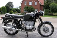 Vintage motorcycle outside the Investment Bikes showroom